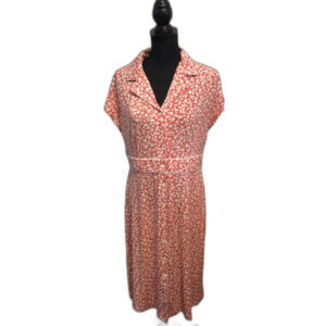 Vintage D.J. Summers Button front floral dress short sleeve Large L